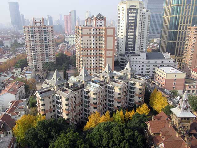 写真1 杭州のホテル26階からの景色